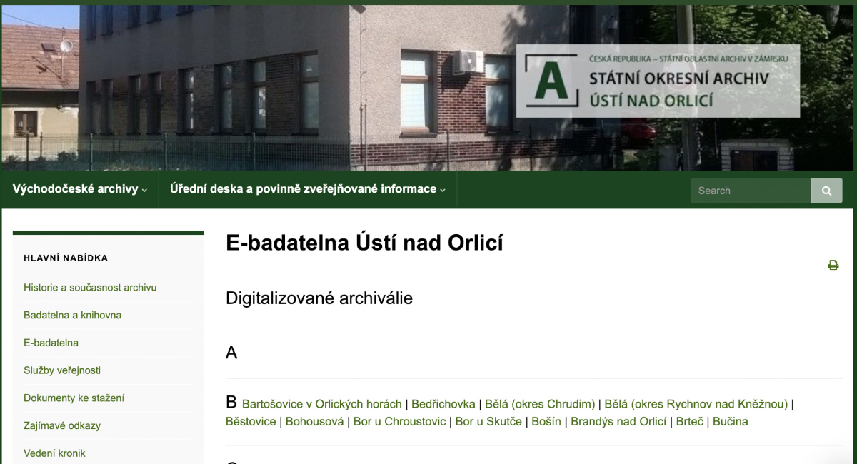 Státní okresní archiv Ústí nad Orlicí